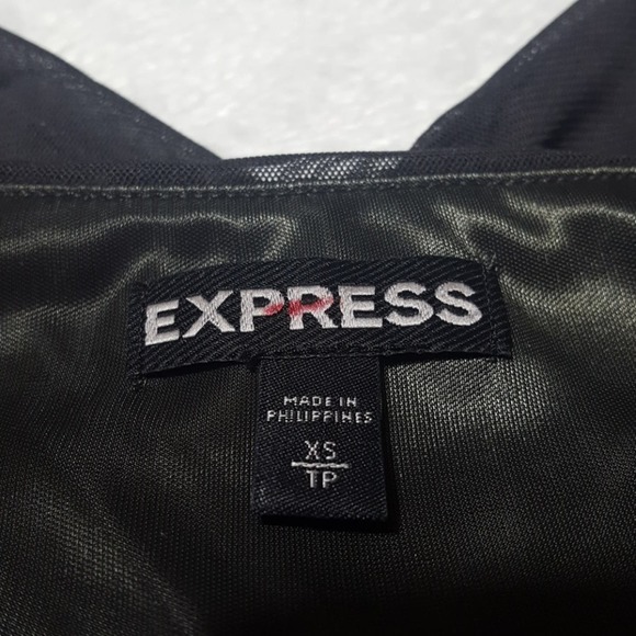 Express black faux wrap camisole peplum swing top - Picture 7 of 8